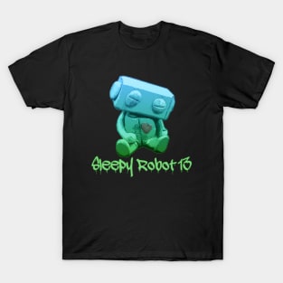 Sleepy Robot 13 Green Ombre Logo T-Shirt